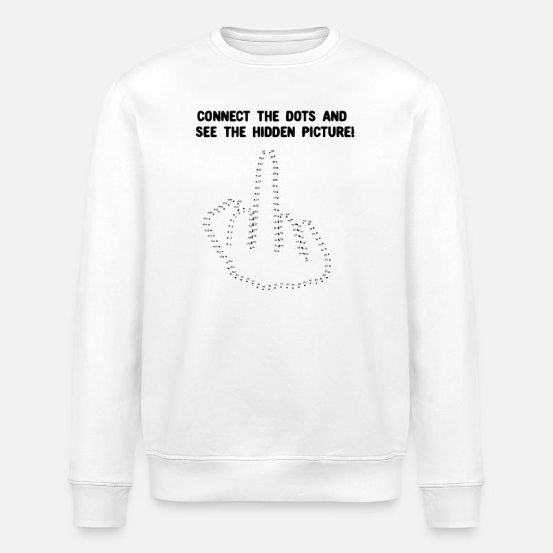 Connect the dots - Middle finger - Sweat bio ROLLER Stanley/Stella Unisexe - blanc