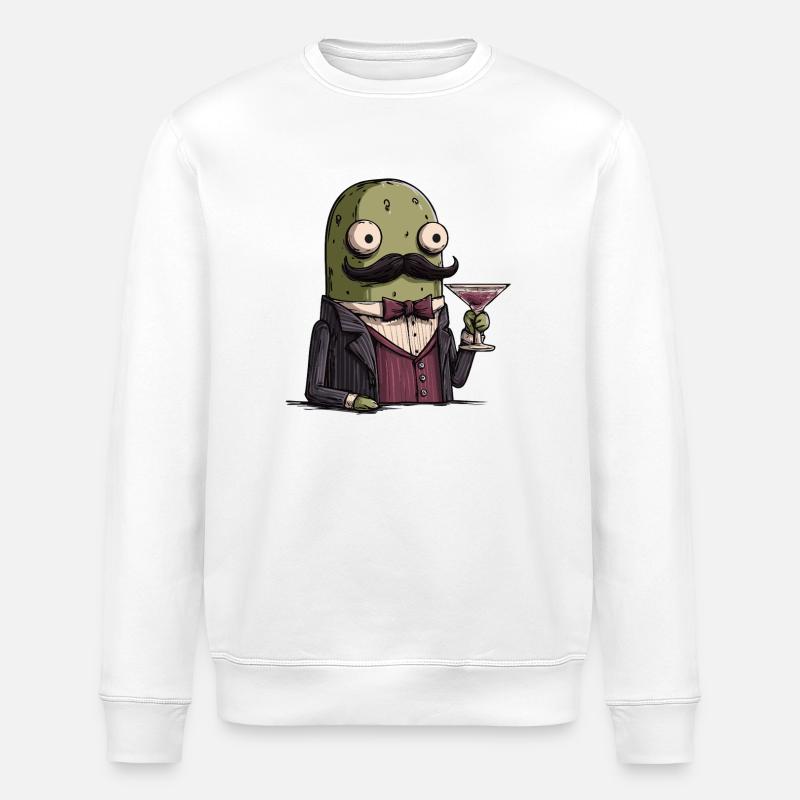 Mafia Pickle | Funny Mobster Vegetable - Stanley/Stella Unisex Bio-Sweatshirt ROLLER - Weiß