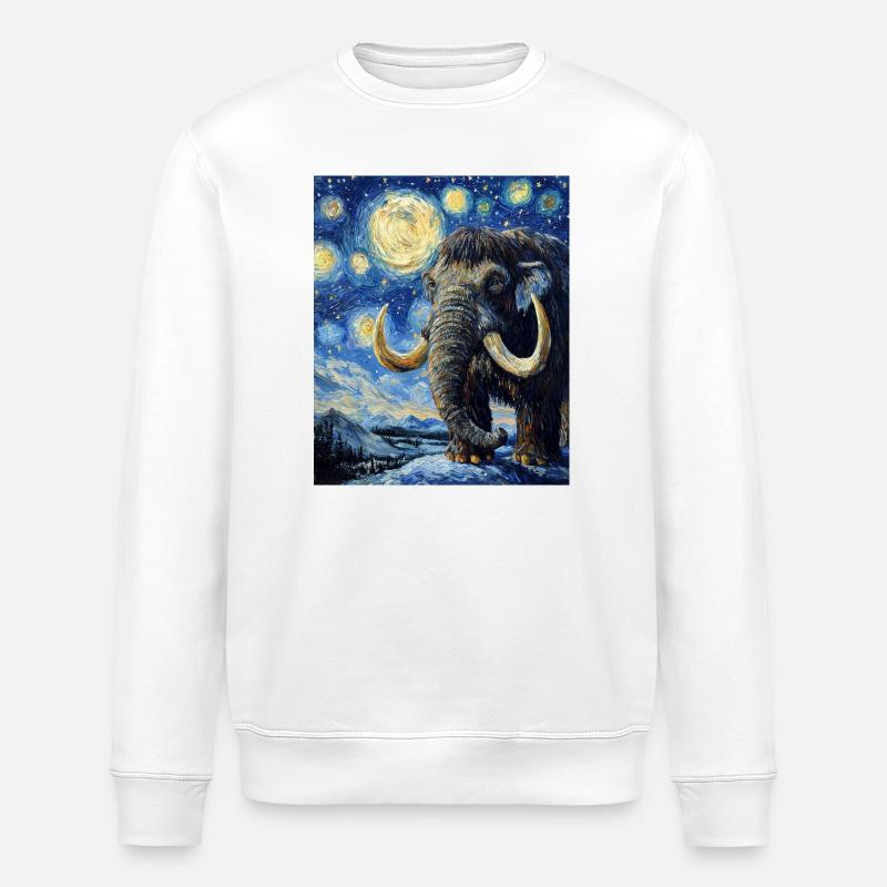 Mammouth Van Gogh Nuit étoilée - Sweat bio ROLLER Stanley/Stella Unisexe - blanc