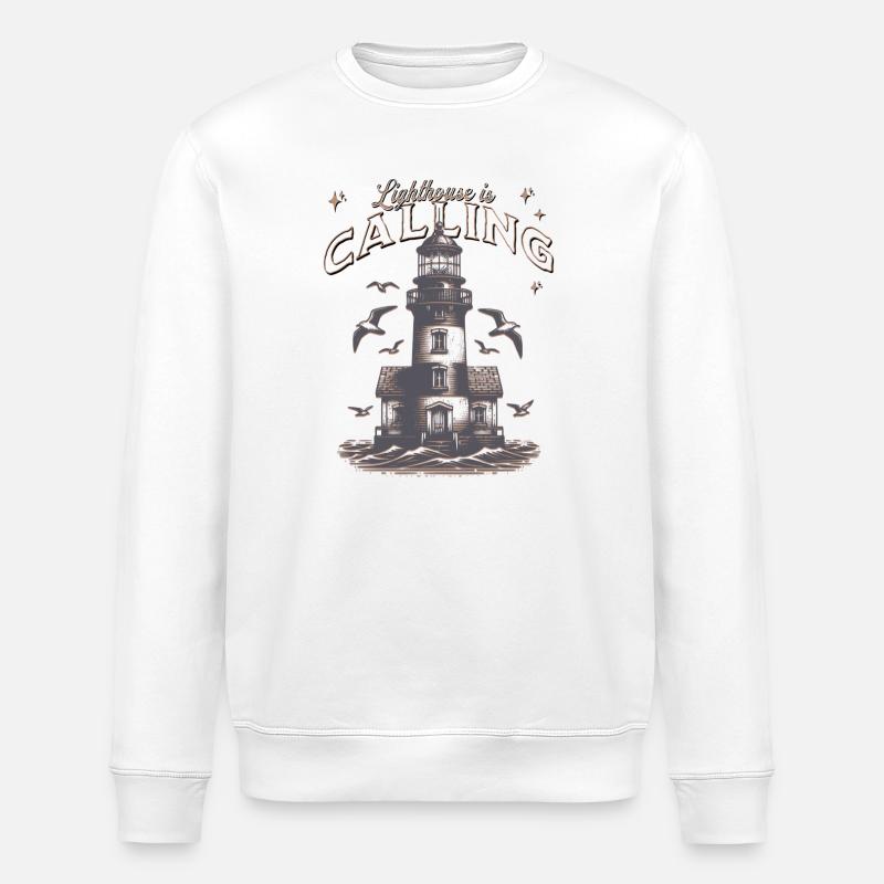 Leuchtturm ruft Küstennächte - Stanley/Stella Unisex Bio-Sweatshirt ROLLER - Weiß