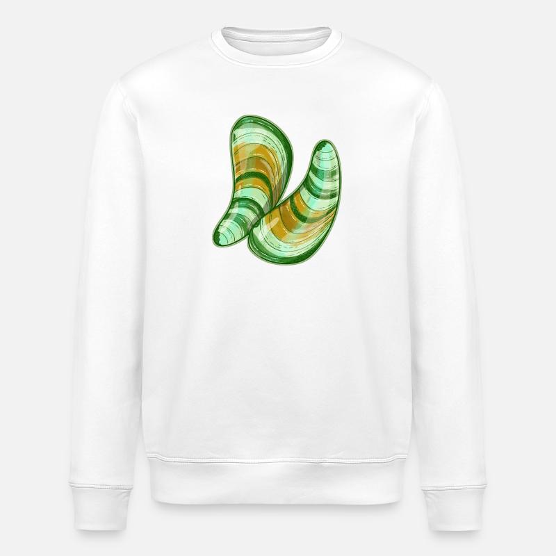 Illustration de moules à lèvres vertes - Sweat bio ROLLER Stanley/Stella Unisexe - blanc