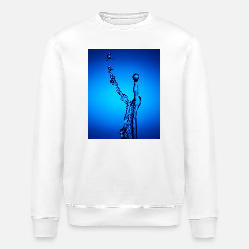 Éclaboussure d’eau bleue abstrait - Sweat bio ROLLER Stanley/Stella Unisexe - blanc