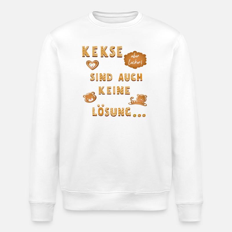 Cookies are not a solution either - Stanley/Stella ROLLER Unisex Organic Sweatshirt - white