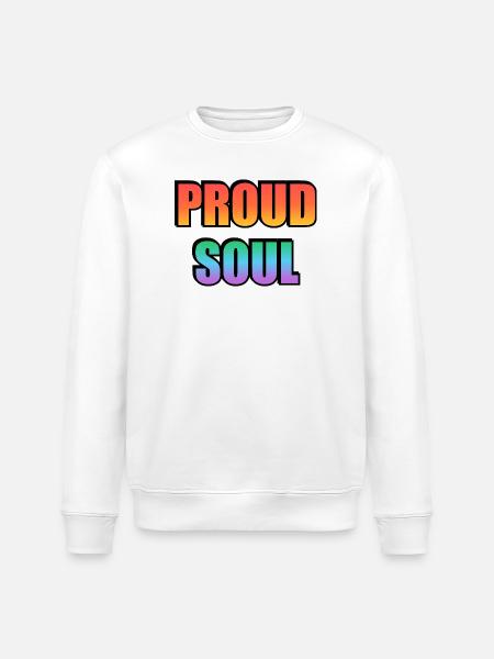 Proud Soul Gradient Typography - Stanley/Stella ROLLER Unisex Organic Sweatshirt - white