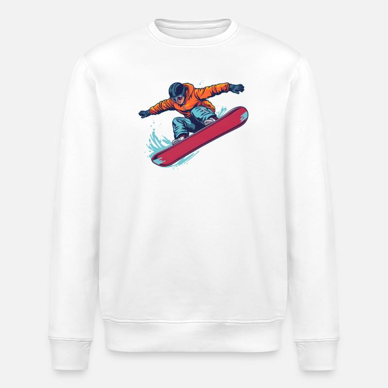 Snowboard Jump Freestyle Hiver - Sweat bio ROLLER Stanley/Stella Unisexe - blanc