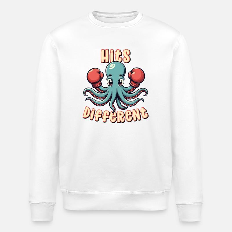 Hits Different - Stanley/Stella ROLLER Unisex Organic Sweatshirt - white