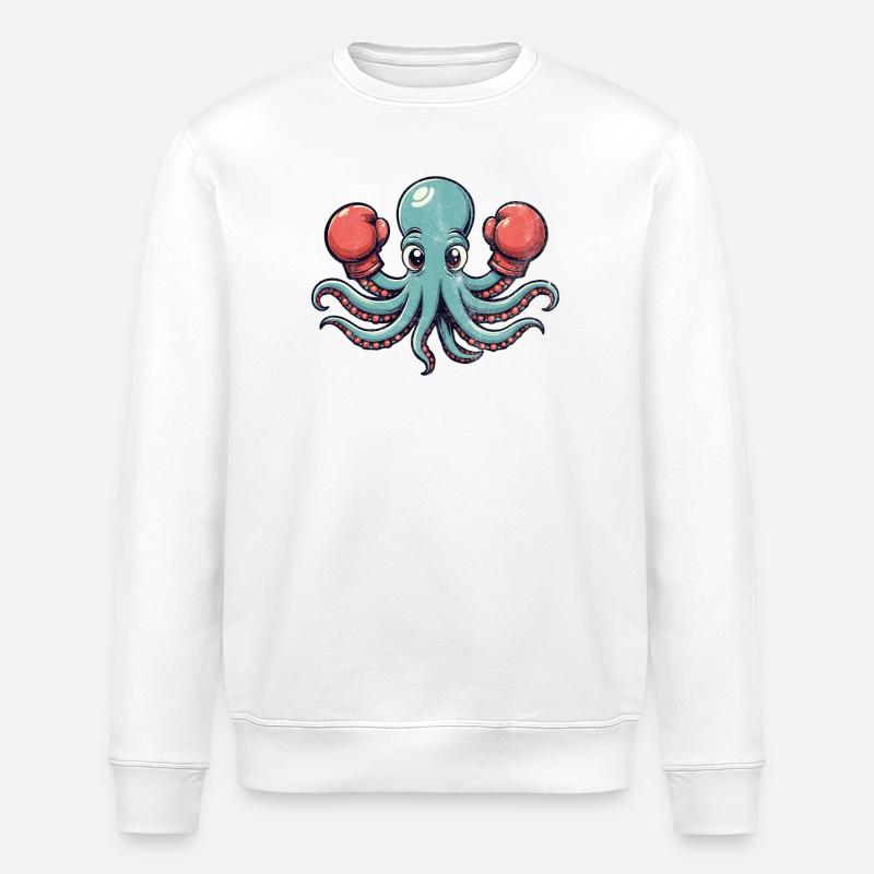 Box-Oktopus - Stanley/Stella Unisex Bio-Sweatshirt ROLLER - Weiß
