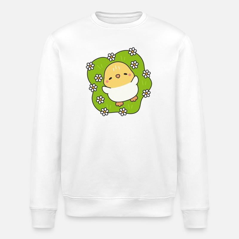 Flowering Spring Chick - Stanley/Stella ROLLER Unisex Organic Sweatshirt - white