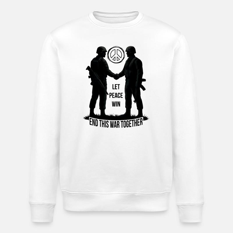 LASS DEN FRIEDEN SIEGEN - Stanley/Stella Unisex Bio-Sweatshirt ROLLER - Weiß