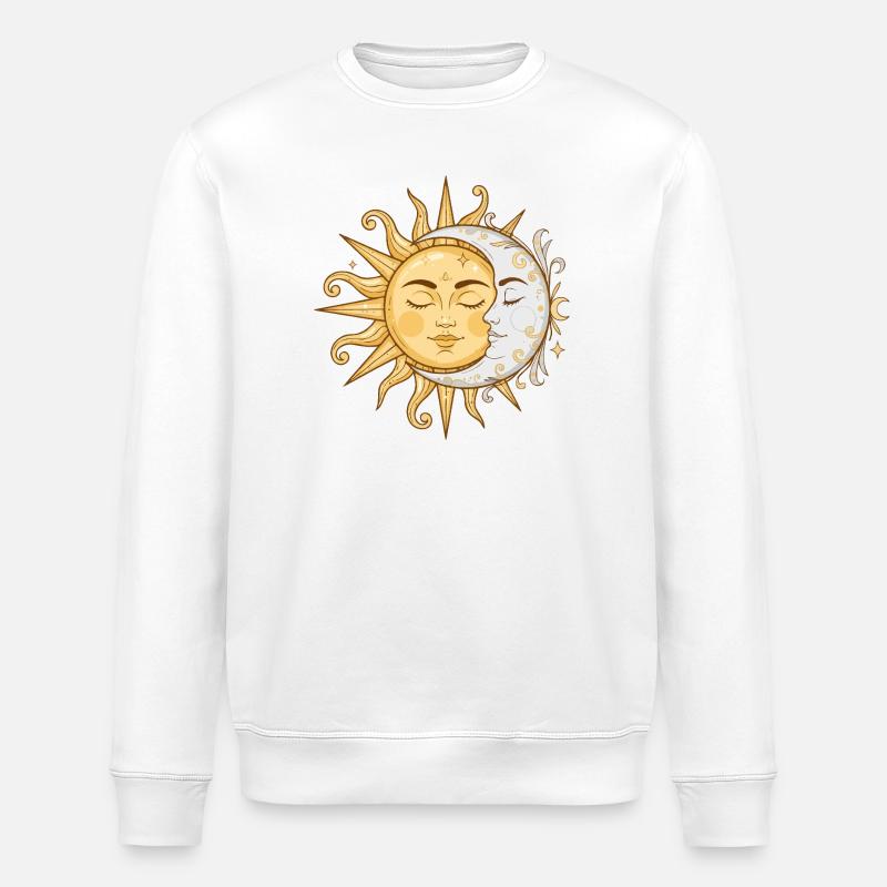 Sun and Moon Faces - Stanley/Stella ROLLER Unisex Organic Sweatshirt - white