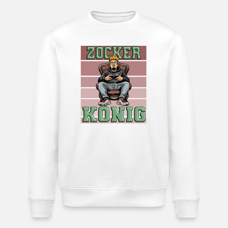 Zocker König - gaming controller - Stanley/Stella Unisex Bio-Sweatshirt ROLLER - Weiß