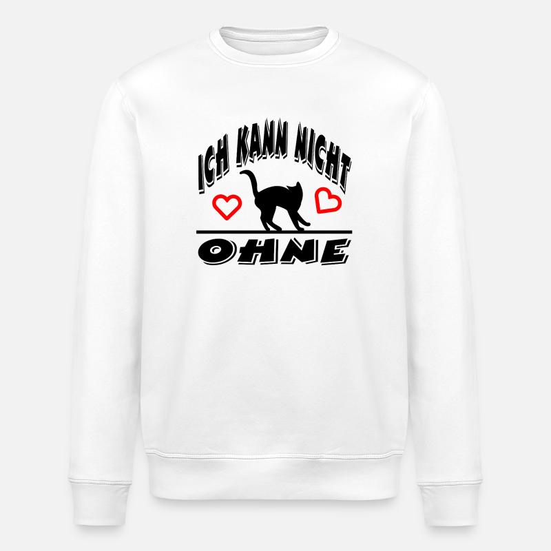 Katze - Stanley/Stella Unisex Bio-Sweatshirt ROLLER - Weiß