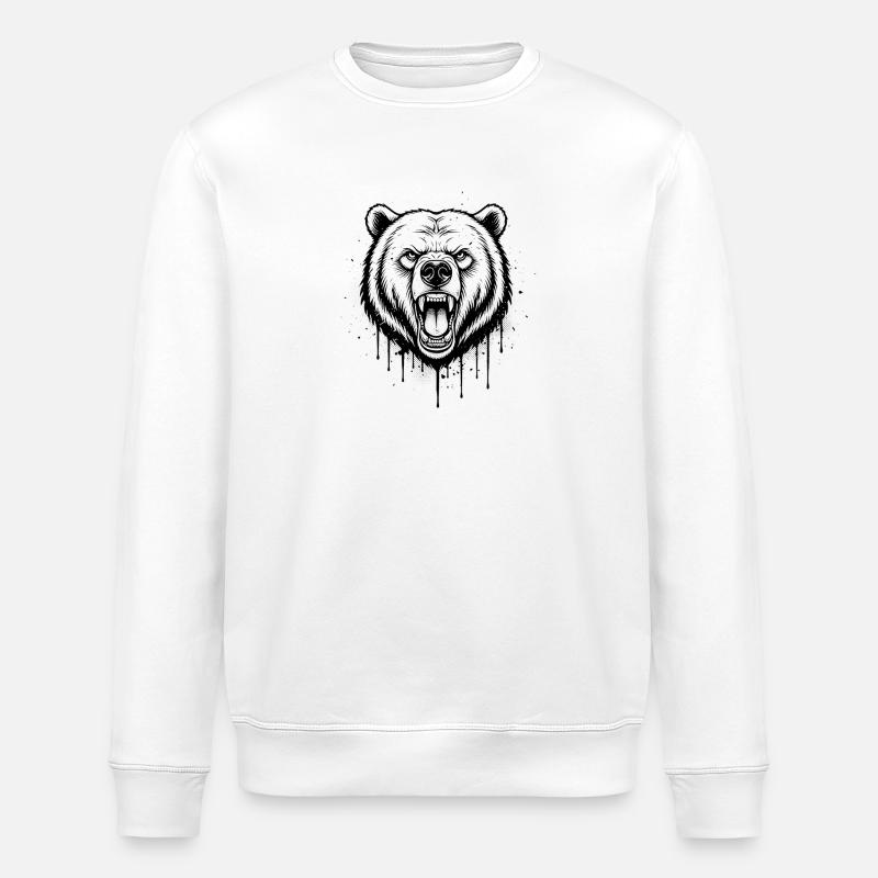 Conception rugissante de l’ours - Sweat bio ROLLER Stanley/Stella Unisexe - blanc