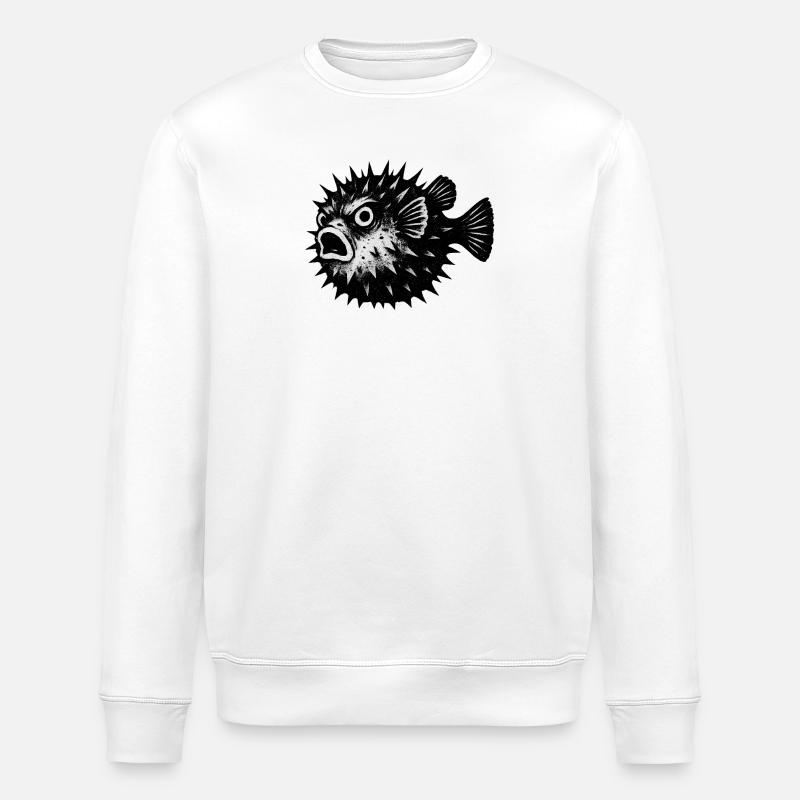 Stachelfisch Schreckerface - Stanley/Stella Unisex Bio-Sweatshirt ROLLER - Weiß