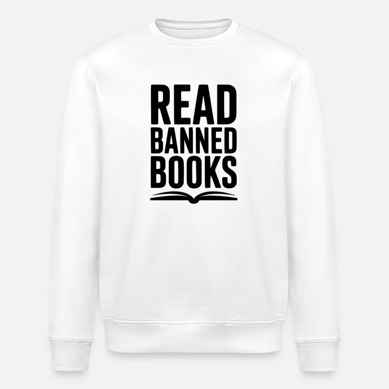 Lesen Sie verbotene Bücher - Stanley/Stella Unisex Bio-Sweatshirt ROLLER - Weiß
