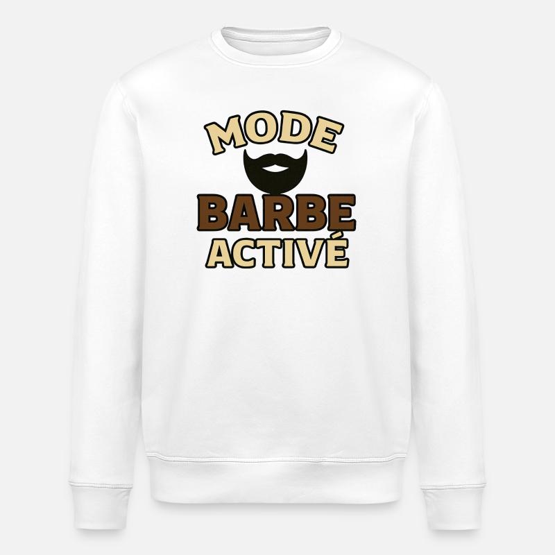 Aktiver Bartmodus - Stanley/Stella Unisex Bio-Sweatshirt ROLLER - Weiß