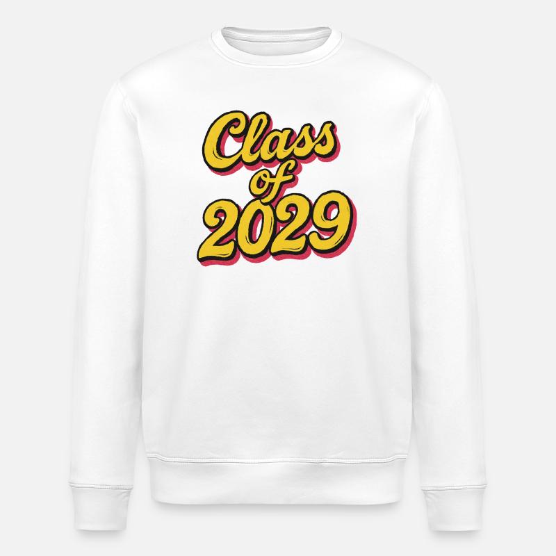 Klasse von 2029 Retro-Skript - Stanley/Stella Unisex Bio-Sweatshirt ROLLER - Weiß