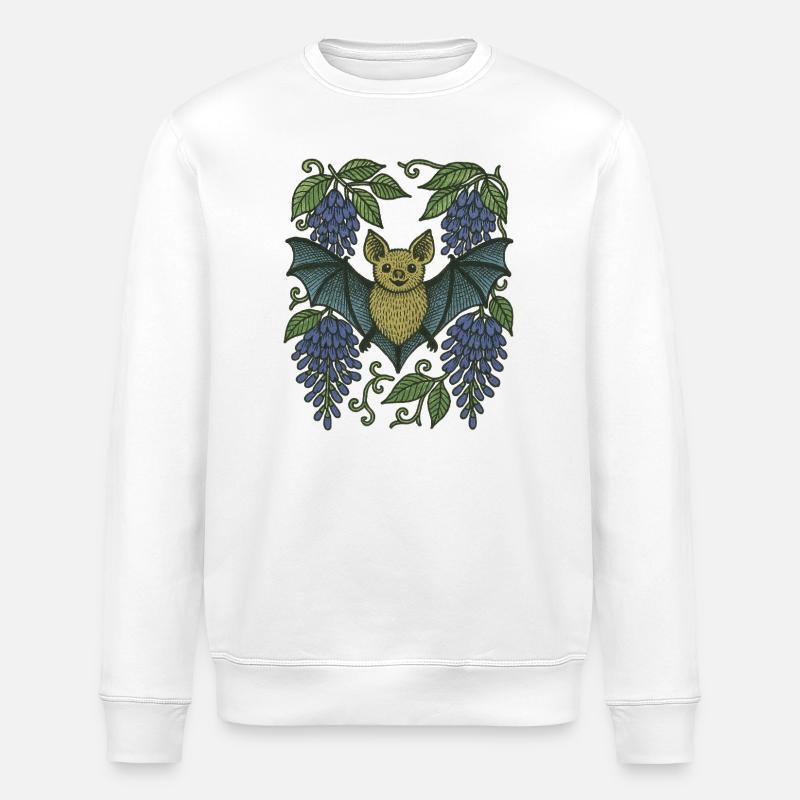 Bat Whimsy - Stanley/Stella ROLLER Unisex Organic Sweatshirt - white