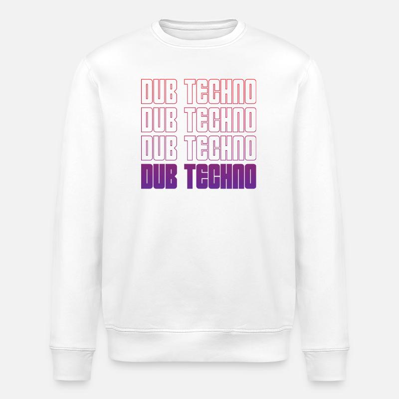 Dub Techno Neon Gradient Grid - Stanley/Stella Unisex Bio-Sweatshirt ROLLER - Weiß