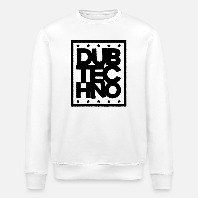 Dub Techno Dark Edition - Stanley/Stella ROLLER Unisex Organic Sweatshirt - white
