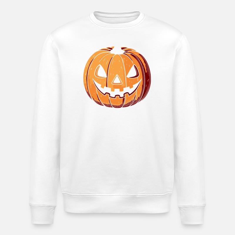 Pumpkin Jack O Lantern Expressive - Stanley/Stella ROLLER Unisex Organic Sweatshirt - white