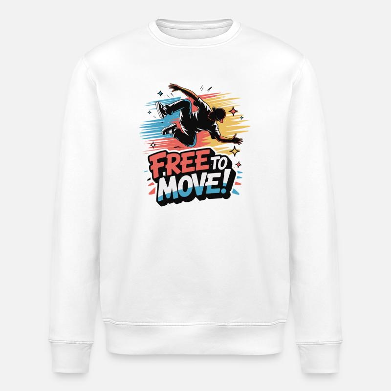 Frei bewegender Tanz Burst - Stanley/Stella Unisex Bio-Sweatshirt ROLLER - Weiß