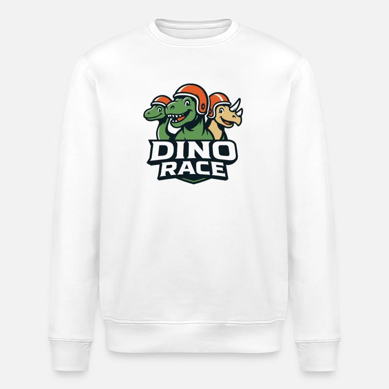 Logo Course de Dinosaure DinoRace - Sweat bio ROLLER Stanley/Stella Unisexe - blanc