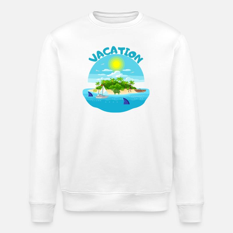 Conception de plage idyllique d’île tropicale - Sweat bio ROLLER Stanley/Stella Unisexe - blanc