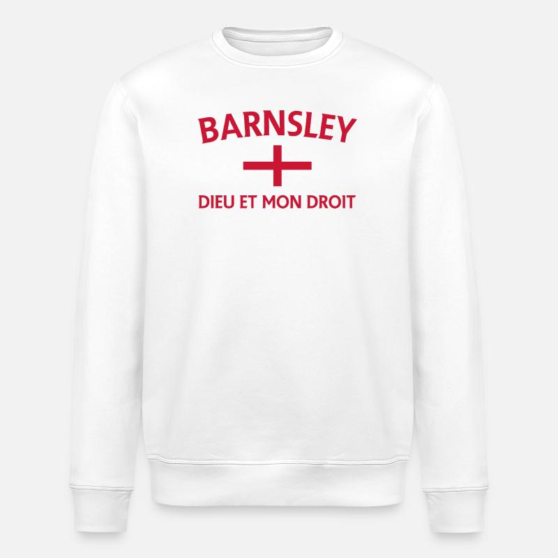 Barnsley-Emblem England-Flagge - Stanley/Stella Unisex Bio-Sweatshirt ROLLER - Weiß