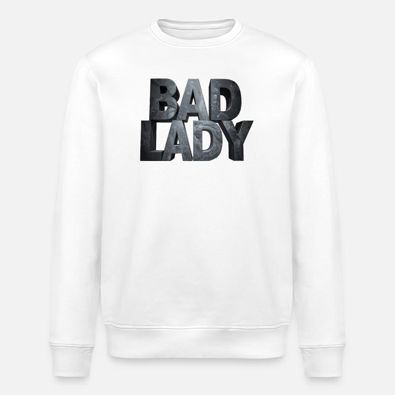 Bad Lady – Monumentale Steinbuchstaben in Grau - Stanley/Stella Unisex Bio-Sweatshirt ROLLER - Weiß