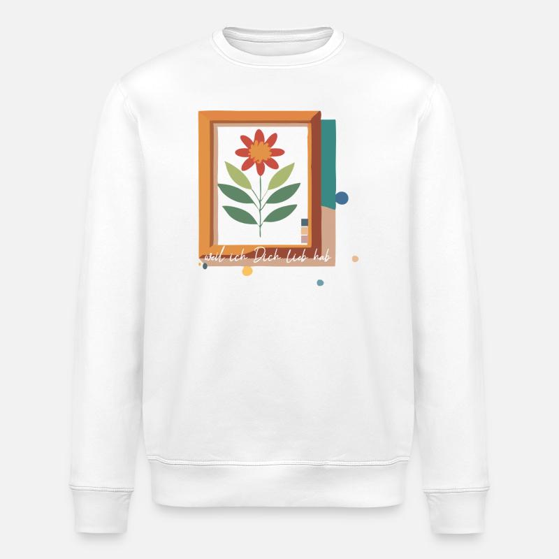 Blume im Bilderrahmen Liebe - Stanley/Stella Unisex Bio-Sweatshirt ROLLER - Weiß