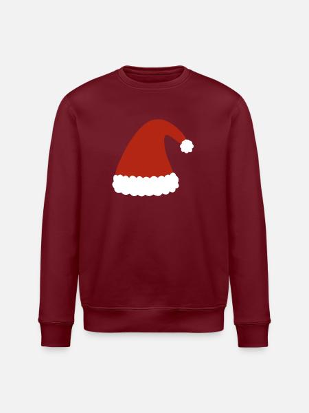 Rote Nikolausmütze mit Fellbesatz - Stanley/Stella Unisex Bio-Sweatshirt ROLLER - Weiß
