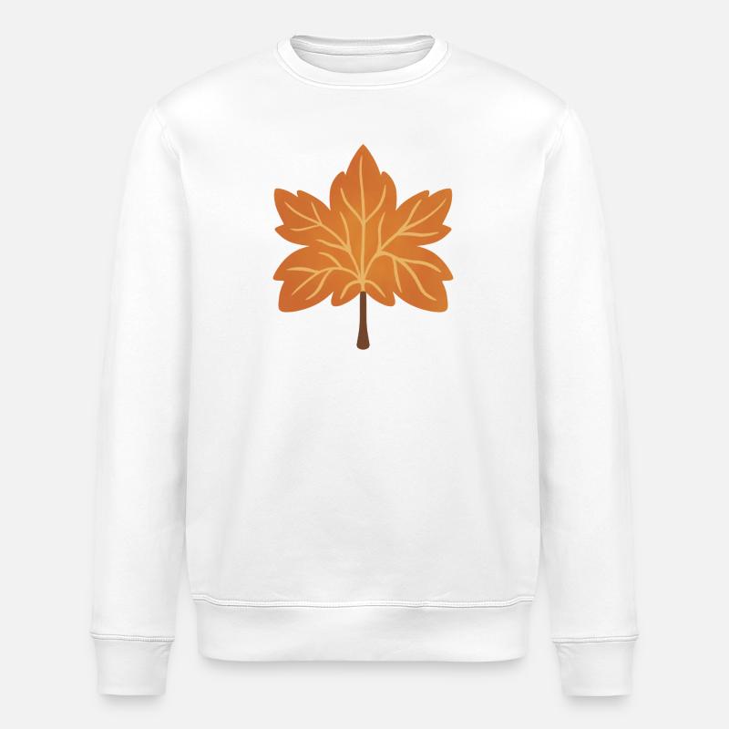 Herbstliche Ahornblatt-Silhouette - Stanley/Stella Unisex Bio-Sweatshirt ROLLER - Weiß