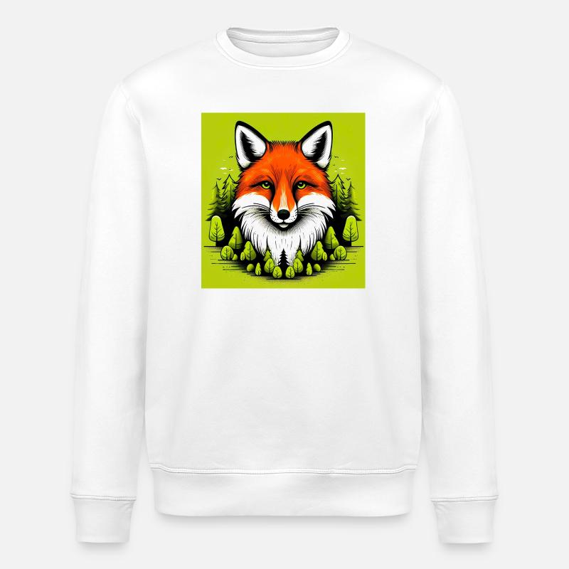 fox - Stanley/Stella ROLLER Unisex Organic Sweatshirt - white