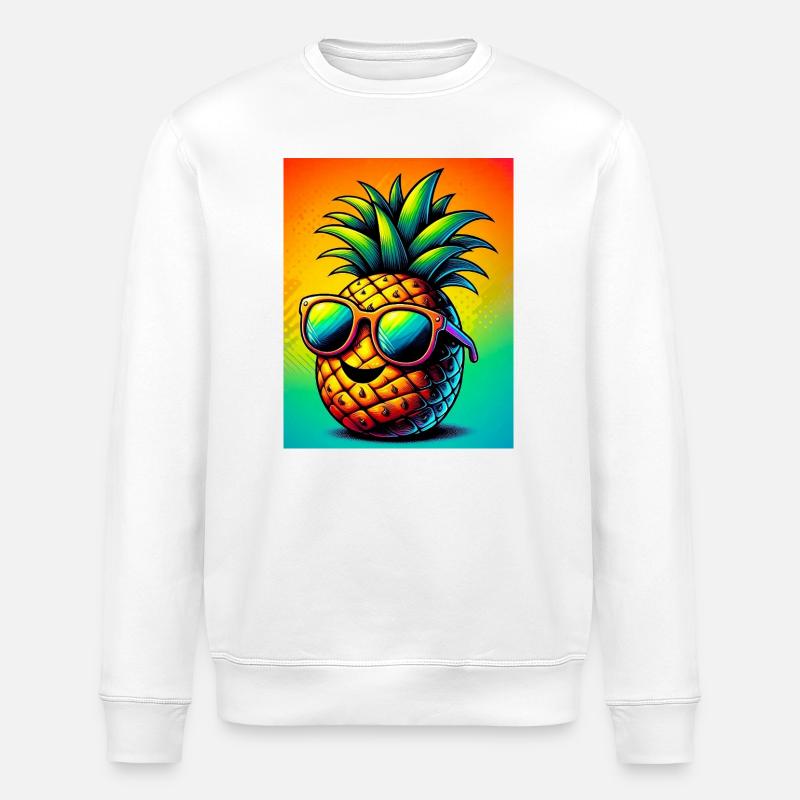 Pineapple - Stanley/Stella ROLLER Unisex Organic Sweatshirt - white