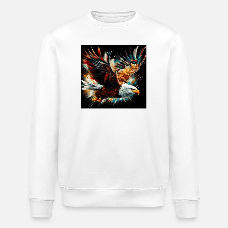 eagle - Stanley/Stella ROLLER Unisex Organic Sweatshirt - white