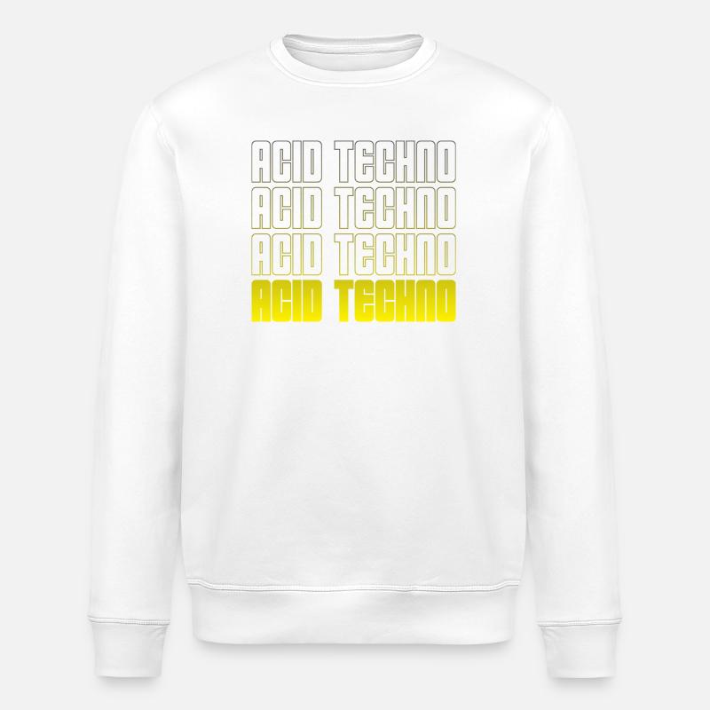 Acid Techno Repetition Gradient - Stanley/Stella ROLLER Unisex Organic Sweatshirt - white