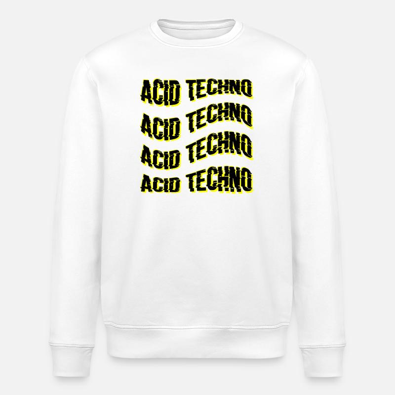 Glitch Acid Techno Repeats Neon - Stanley/Stella ROLLER Unisex Organic Sweatshirt - white