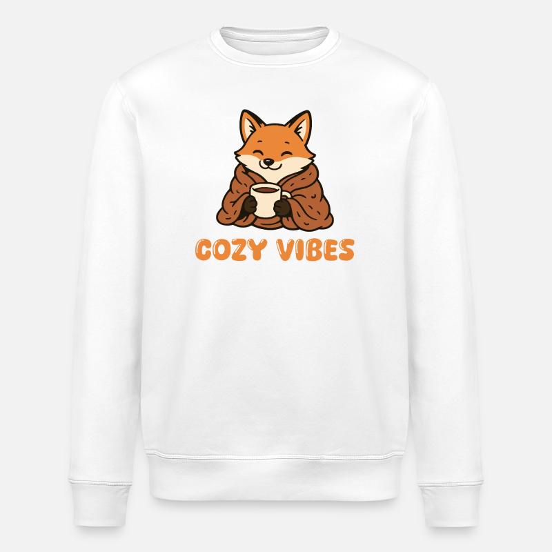 Fuchs Cozy Vibes - Stanley/Stella Unisex Bio-Sweatshirt ROLLER - Weiß