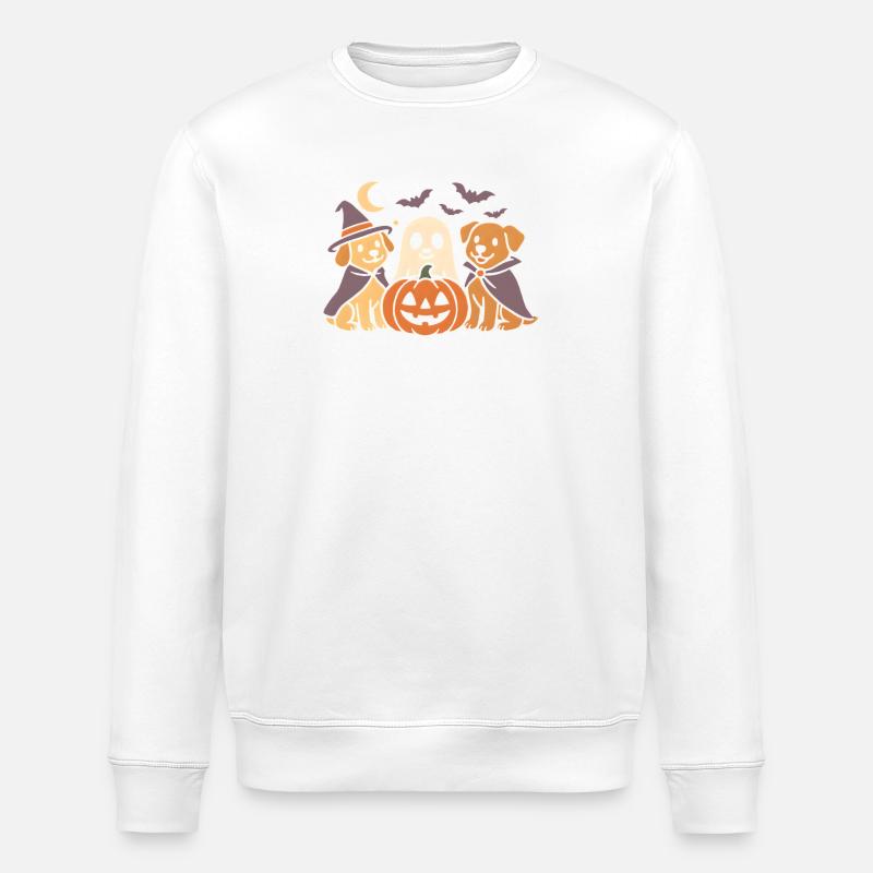 Chiens Halloween Citrouille - Sweat bio ROLLER Stanley/Stella Unisexe - blanc