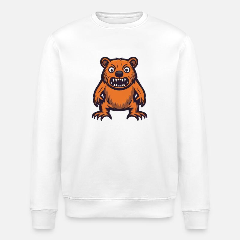 Beaver Halloween Comic Funny - Stanley/Stella ROLLER Unisex Organic Sweatshirt - white