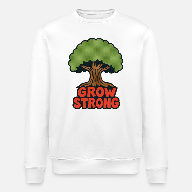 Grow Strong Tree Retro - Stanley/Stella Unisex Bio-Sweatshirt ROLLER - Weiß