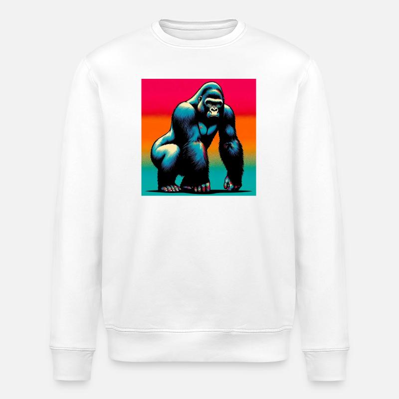 gorilla - Stanley/Stella ROLLER Unisex Organic Sweatshirt - white