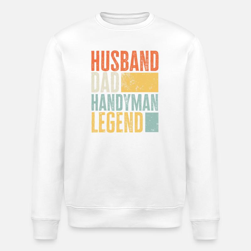 Husband Dad Handyman Legend Retro Handwerker - Stanley/Stella Unisex Bio-Sweatshirt ROLLER - Weiß