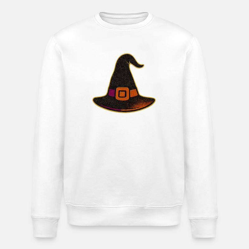 Chapeau de sorcière scintillant paillettes - Sweat bio ROLLER Stanley/Stella Unisexe - blanc