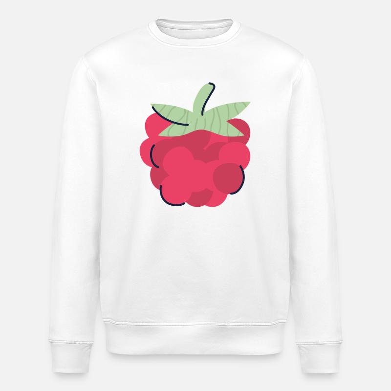 Raspberry Pop Art Berry - Stanley/Stella ROLLER Unisex Organic Sweatshirt - white