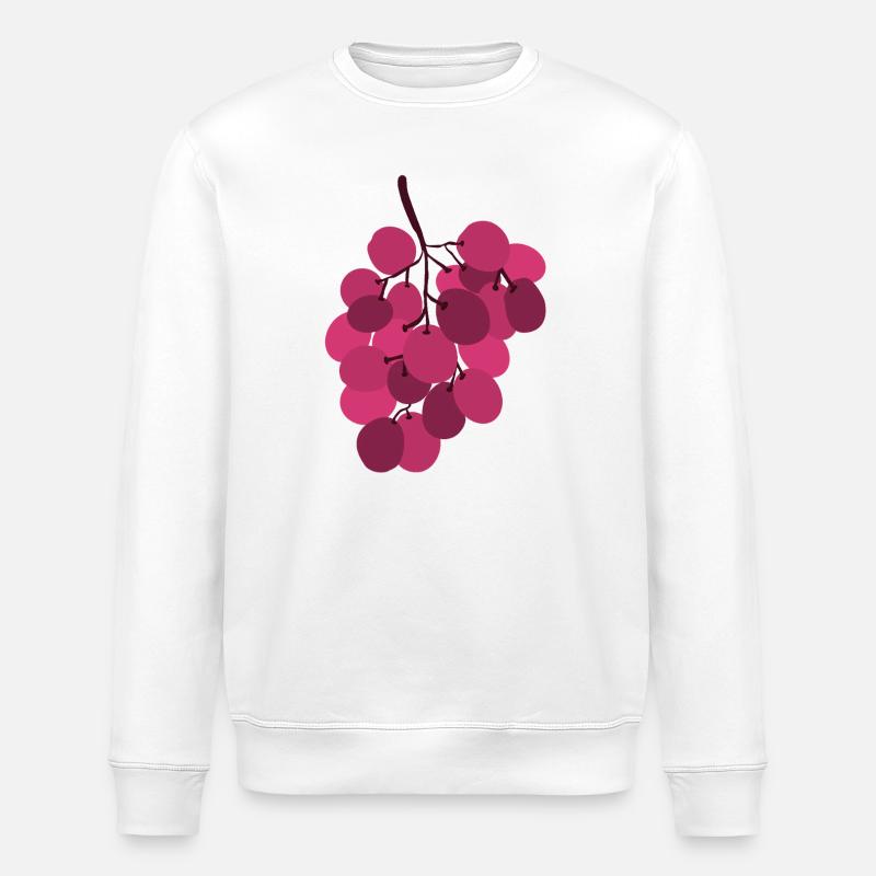 grappe de raisins rose vif - Sweat bio ROLLER Stanley/Stella Unisexe - blanc