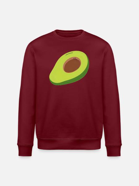 Avocado Halbschnitt Illustration - Stanley/Stella ROLLER Unisex Organic Sweatshirt - white