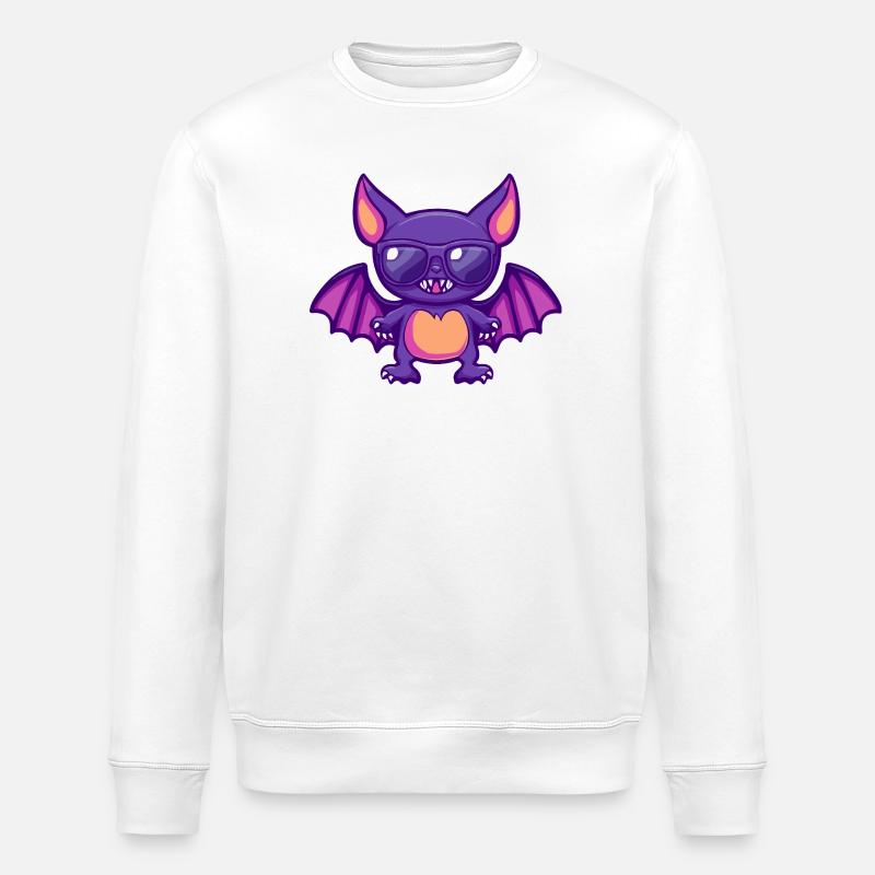 Fledermaus Halloween - Stanley/Stella Unisex Bio-Sweatshirt ROLLER - Weiß