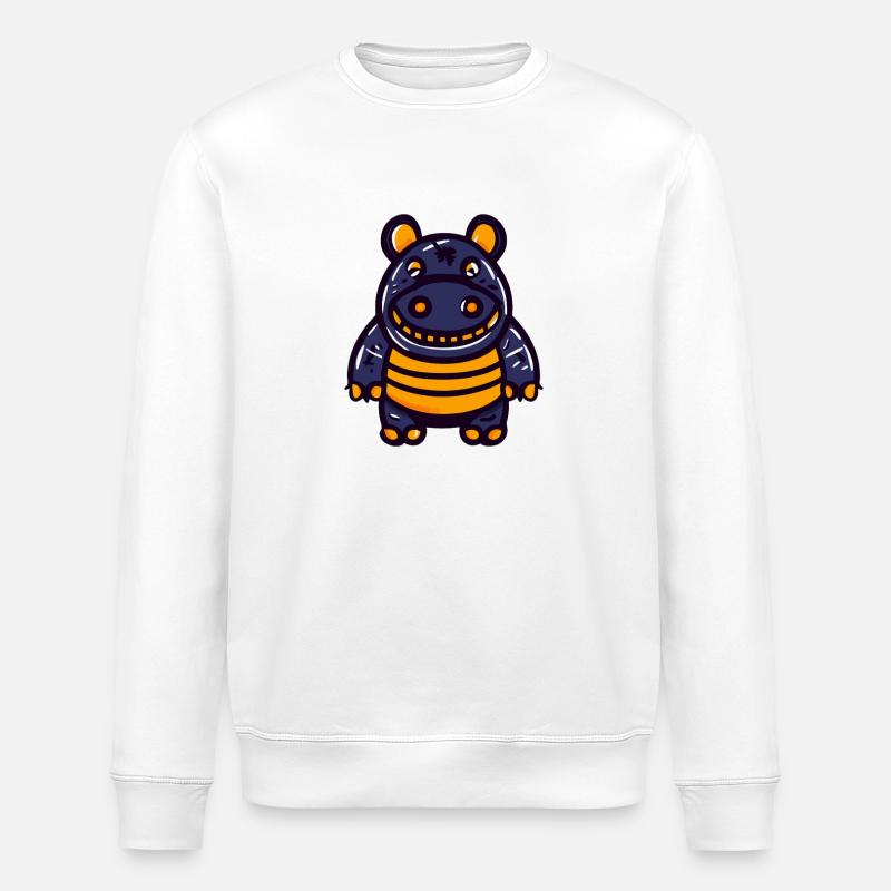 Nilpferd Halloween Zombie - Stanley/Stella Unisex Bio-Sweatshirt ROLLER - Weiß